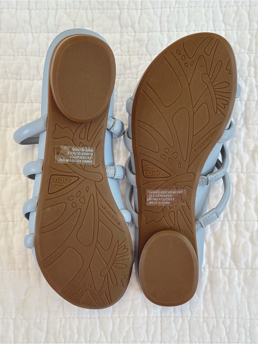 Abeo Sammie Leather Comfort Sandals Blue Size 8 | Cushioned Footbed - Picture 5 of 9